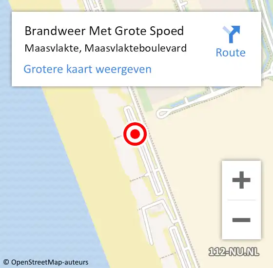 Locatie op kaart van de 112 melding: Brandweer Met Grote Spoed Naar Maasvlakte, Maasvlakteboulevard op 7 juli 2022 16:46