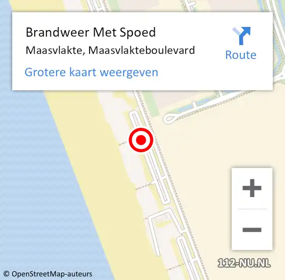 Locatie op kaart van de 112 melding: Brandweer Met Spoed Naar Maasvlakte, Maasvlakteboulevard op 7 juli 2022 16:57