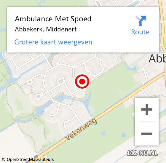 Locatie op kaart van de 112 melding: Ambulance Met Spoed Naar Abbekerk, Middenerf op 7 juli 2022 17:36