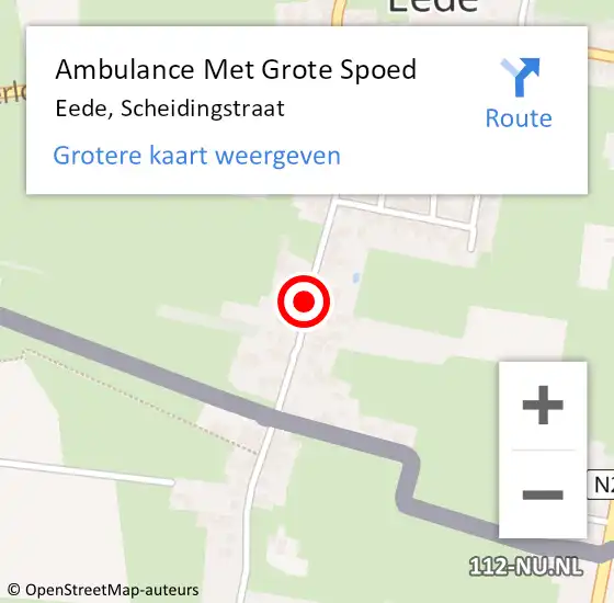 Locatie op kaart van de 112 melding: Ambulance Met Grote Spoed Naar Eede, Scheidingstraat op 22 juli 2014 14:56