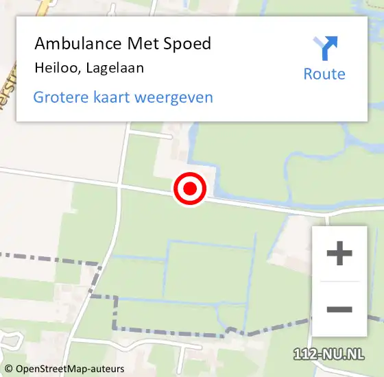 Locatie op kaart van de 112 melding: Ambulance Met Spoed Naar Heiloo, Lagelaan op 7 juli 2022 20:16