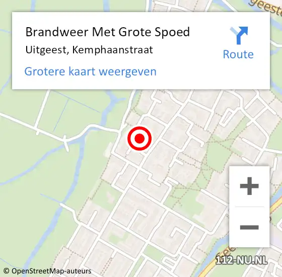 Locatie op kaart van de 112 melding: Brandweer Met Grote Spoed Naar Uitgeest, Kemphaanstraat op 7 juli 2022 20:26