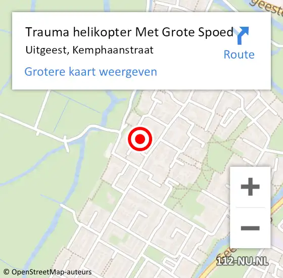 Locatie op kaart van de 112 melding: Trauma helikopter Met Grote Spoed Naar Uitgeest, Kemphaanstraat op 7 juli 2022 20:32