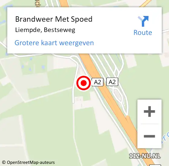 Locatie op kaart van de 112 melding: Brandweer Met Spoed Naar Liempde, Bestseweg op 7 juli 2022 22:09