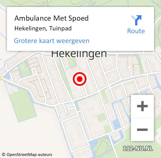 Locatie op kaart van de 112 melding: Ambulance Met Spoed Naar Hekelingen, Tuinpad op 7 juli 2022 22:16