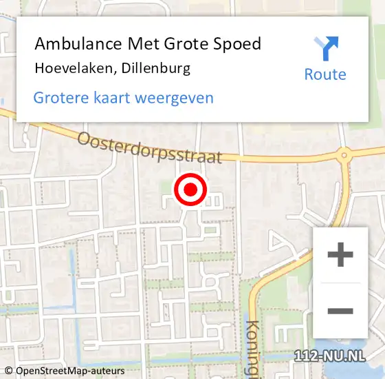 Locatie op kaart van de 112 melding: Ambulance Met Grote Spoed Naar Hoevelaken, Dillenburg op 8 juli 2022 00:08