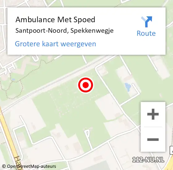 Locatie op kaart van de 112 melding: Ambulance Met Spoed Naar Santpoort-Noord, Spekkenwegje op 8 juli 2022 01:46