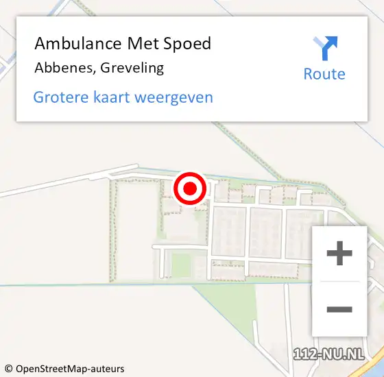 Locatie op kaart van de 112 melding: Ambulance Met Spoed Naar Abbenes, Greveling op 8 juli 2022 03:37