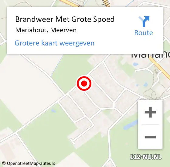 Locatie op kaart van de 112 melding: Brandweer Met Grote Spoed Naar Mariahout, Meerven op 8 juli 2022 03:49