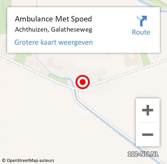 Locatie op kaart van de 112 melding: Ambulance Met Spoed Naar Achthuizen, Galatheseweg op 8 juli 2022 04:58