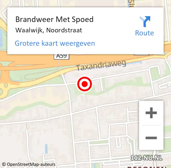 Locatie op kaart van de 112 melding: Brandweer Met Spoed Naar Waalwijk, Noordstraat op 8 juli 2022 06:48