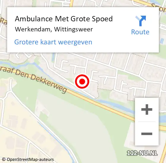 Locatie op kaart van de 112 melding: Ambulance Met Grote Spoed Naar Werkendam, Wittingsweer op 8 juli 2022 07:37