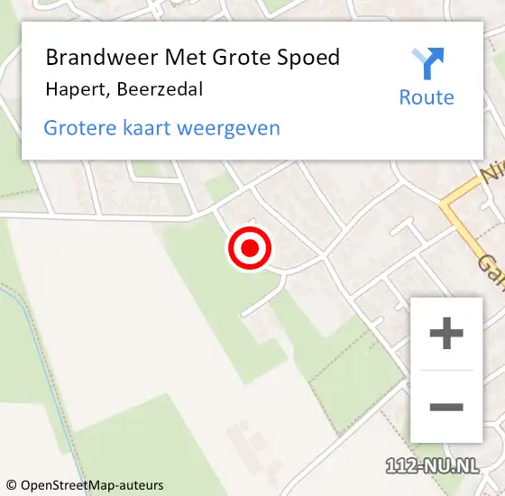 Locatie op kaart van de 112 melding: Brandweer Met Grote Spoed Naar Hapert, Beerzedal op 8 juli 2022 08:45