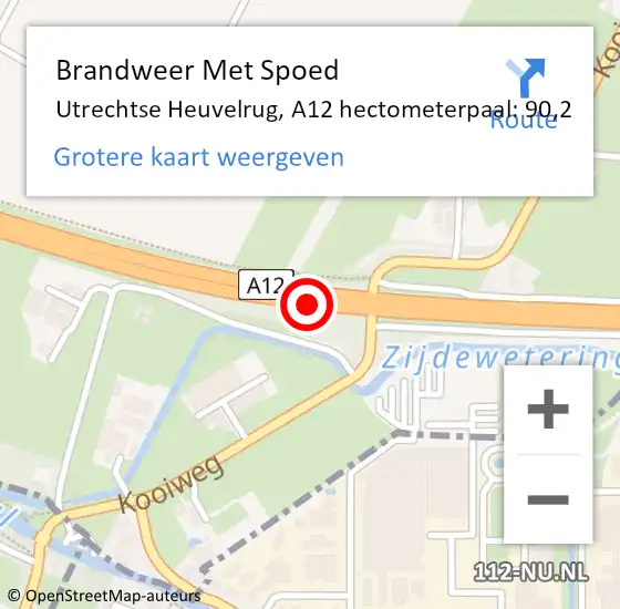 Locatie op kaart van de 112 melding: Brandweer Met Spoed Naar Utrechtse Heuvelrug, A12 hectometerpaal: 90,2 op 8 juli 2022 09:03