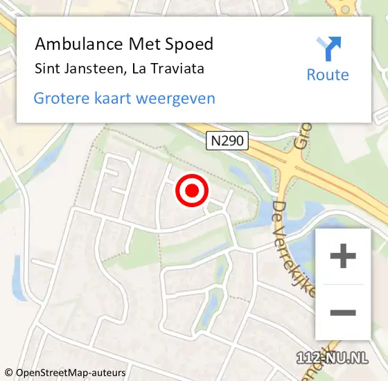 Locatie op kaart van de 112 melding: Ambulance Met Spoed Naar Sint Jansteen, La Traviata op 22 juli 2014 15:33