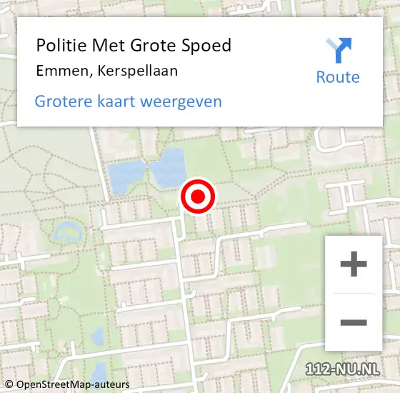 Locatie op kaart van de 112 melding: Politie Met Grote Spoed Naar Emmen, Kerspellaan op 8 juli 2022 09:53