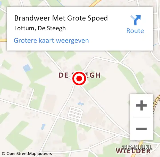 Locatie op kaart van de 112 melding: Brandweer Met Grote Spoed Naar Lottum, De Steegh op 8 juli 2022 10:14