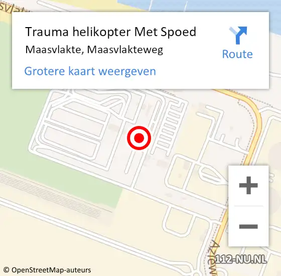 Locatie op kaart van de 112 melding: Trauma helikopter Met Spoed Naar Maasvlakte, Maasvlakteweg op 8 juli 2022 10:24