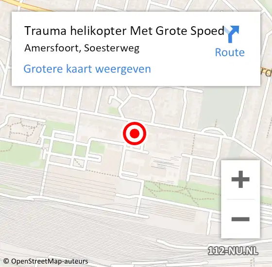 Locatie op kaart van de 112 melding: Trauma helikopter Met Grote Spoed Naar Amersfoort, Soesterweg op 8 juli 2022 10:28