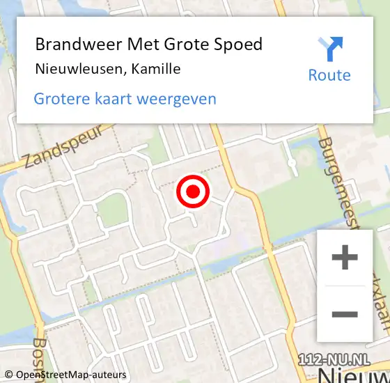 Locatie op kaart van de 112 melding: Brandweer Met Grote Spoed Naar Nieuwleusen, Kamille op 8 juli 2022 11:00