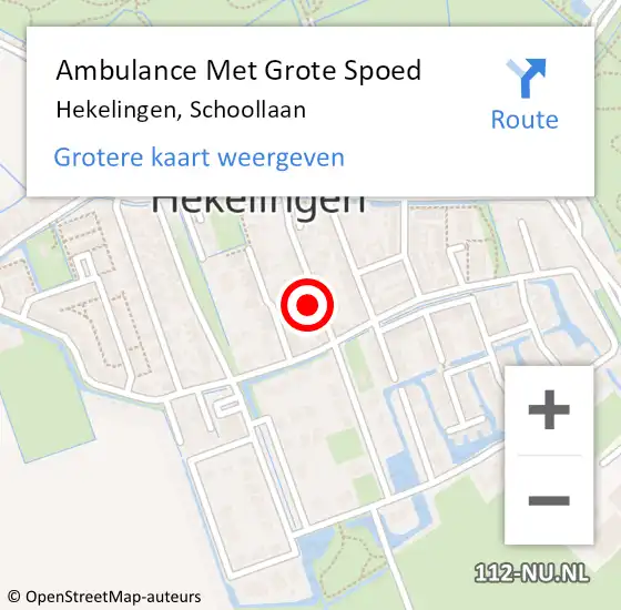 Locatie op kaart van de 112 melding: Ambulance Met Grote Spoed Naar Hekelingen, Schoollaan op 8 juli 2022 11:23