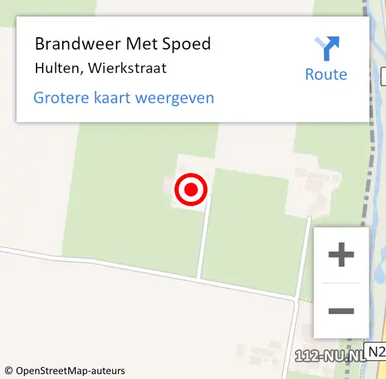 Locatie op kaart van de 112 melding: Brandweer Met Spoed Naar Hulten, Wierkstraat op 8 juli 2022 12:24