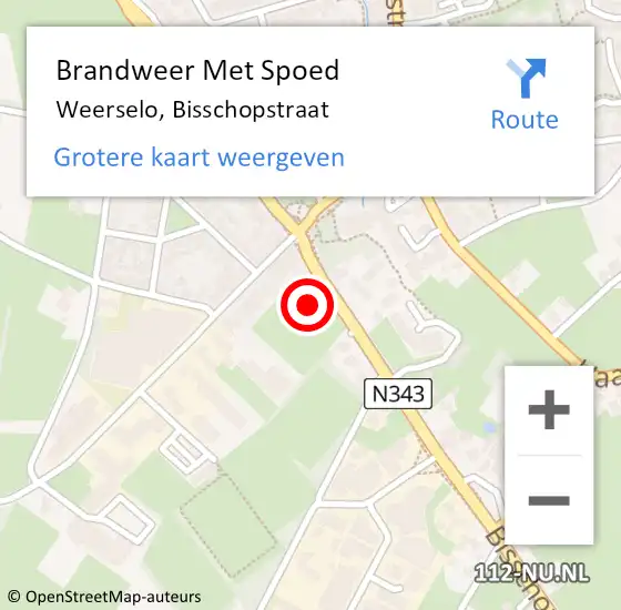 Locatie op kaart van de 112 melding: Brandweer Met Spoed Naar Weerselo, Bisschopstraat op 8 juli 2022 12:43