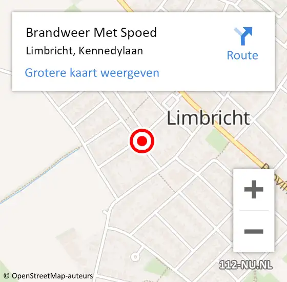 Locatie op kaart van de 112 melding: Brandweer Met Spoed Naar Limbricht, Kennedylaan op 8 juli 2022 13:36