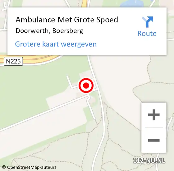 Locatie op kaart van de 112 melding: Ambulance Met Grote Spoed Naar Doorwerth, Boersberg op 8 juli 2022 15:02