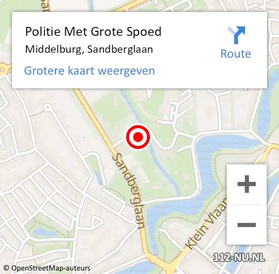 Locatie op kaart van de 112 melding: Politie Met Grote Spoed Naar Middelburg, Sandberglaan op 8 juli 2022 15:10
