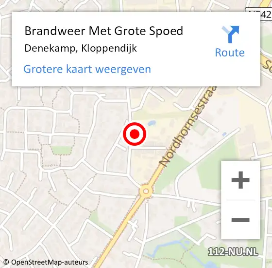 Locatie op kaart van de 112 melding: Brandweer Met Grote Spoed Naar Denekamp, Kloppendijk op 8 juli 2022 15:54