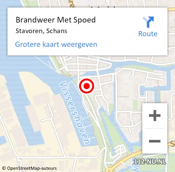 Locatie op kaart van de 112 melding: Brandweer Met Spoed Naar Stavoren, Schans op 8 juli 2022 16:09