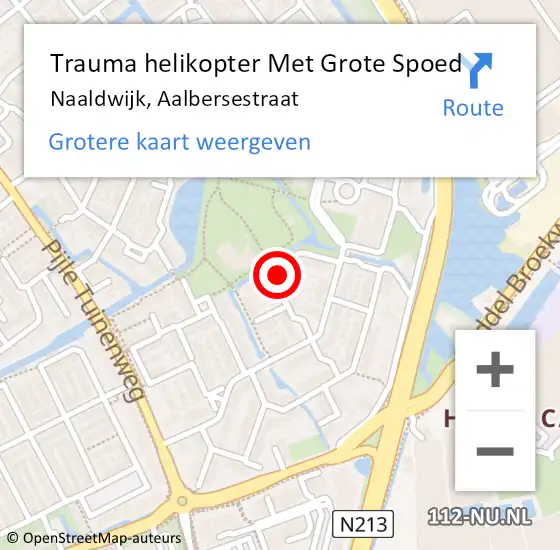 Locatie op kaart van de 112 melding: Trauma helikopter Met Grote Spoed Naar Naaldwijk, Aalbersestraat op 8 juli 2022 16:32