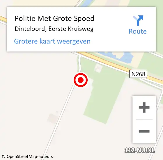 Locatie op kaart van de 112 melding: Politie Met Grote Spoed Naar Dinteloord, Eerste Kruisweg op 8 juli 2022 16:37