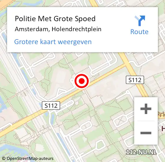 Locatie op kaart van de 112 melding: Politie Met Grote Spoed Naar Amsterdam-Zuidoost, Holendrechtplein op 8 juli 2022 16:43