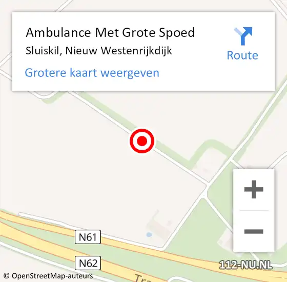 Locatie op kaart van de 112 melding: Ambulance Met Grote Spoed Naar Sluiskil, Nieuw Westenrijkdijk op 22 juli 2014 16:23