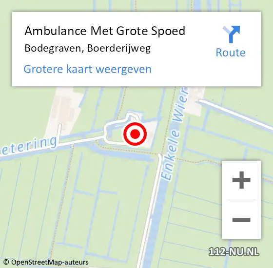 Locatie op kaart van de 112 melding: Ambulance Met Grote Spoed Naar Bodegraven, Boerderijweg op 8 juli 2022 17:56