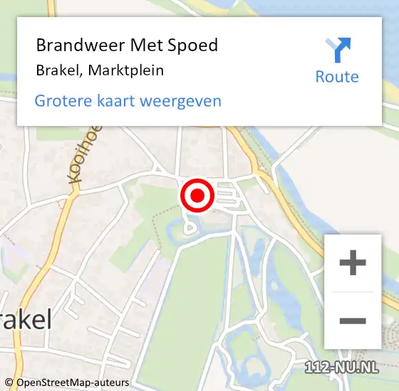 Locatie op kaart van de 112 melding: Brandweer Met Spoed Naar Brakel, Marktplein op 8 juli 2022 17:57