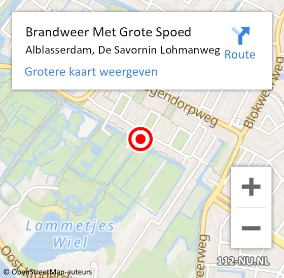 Locatie op kaart van de 112 melding: Brandweer Met Grote Spoed Naar Alblasserdam, De Savornin Lohmanweg op 8 juli 2022 18:12