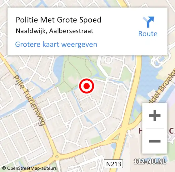 Locatie op kaart van de 112 melding: Politie Met Grote Spoed Naar Naaldwijk, Aalbersestraat op 8 juli 2022 18:34