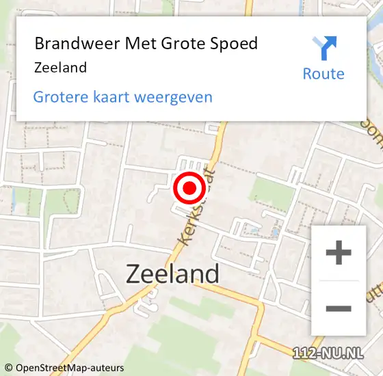 Locatie op kaart van de 112 melding: Brandweer Met Grote Spoed Naar Zeeland op 8 juli 2022 19:15