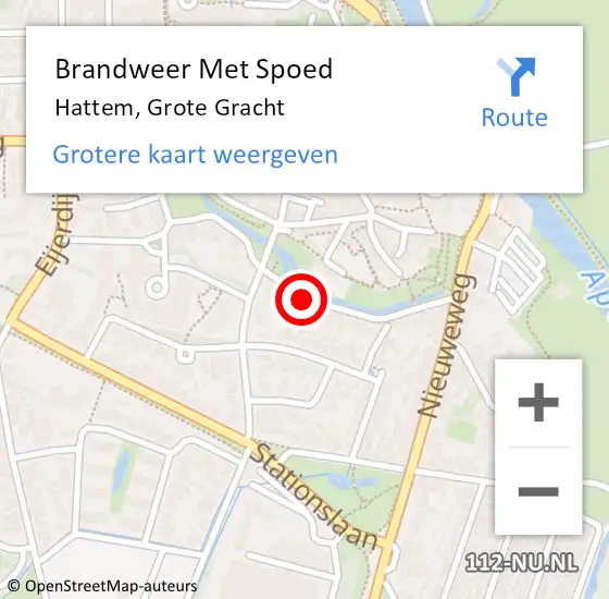 Locatie op kaart van de 112 melding: Brandweer Met Spoed Naar Hattem, Grote Gracht op 8 juli 2022 19:19