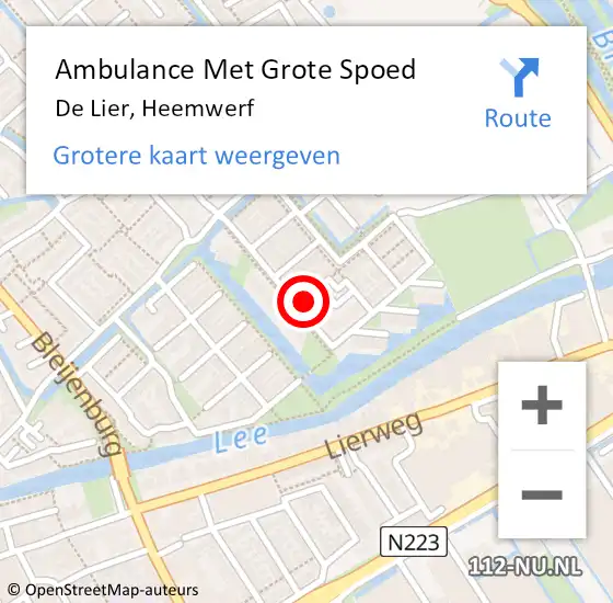 Locatie op kaart van de 112 melding: Ambulance Met Grote Spoed Naar De Lier, Heemwerf op 8 juli 2022 19:22