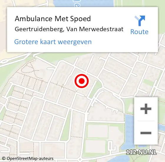 Locatie op kaart van de 112 melding: Ambulance Met Spoed Naar Geertruidenberg, Van Merwedestraat op 22 juli 2014 16:44