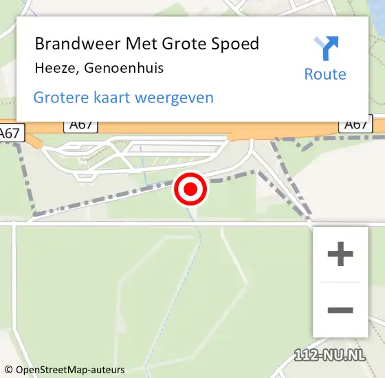 Locatie op kaart van de 112 melding: Brandweer Met Grote Spoed Naar Heeze, Genoenhuis op 8 juli 2022 20:18