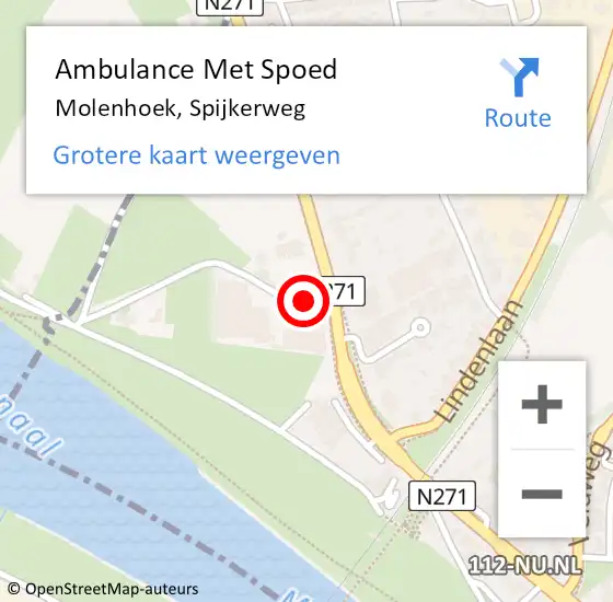 Locatie op kaart van de 112 melding: Ambulance Met Spoed Naar Molenhoek, Spijkerweg op 8 juli 2022 21:00