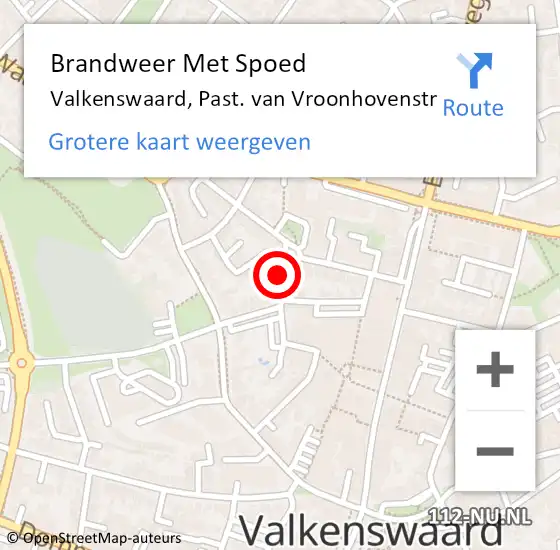 Locatie op kaart van de 112 melding: Brandweer Met Spoed Naar Valkenswaard, Past. van Vroonhovenstr op 8 juli 2022 21:57