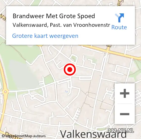 Locatie op kaart van de 112 melding: Brandweer Met Grote Spoed Naar Valkenswaard, Past. van Vroonhovenstr op 8 juli 2022 22:21