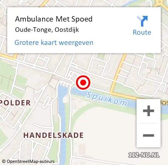 Locatie op kaart van de 112 melding: Ambulance Met Spoed Naar Oude-Tonge, Oostdijk op 8 juli 2022 22:50