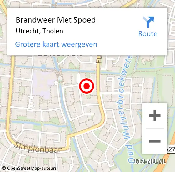 Locatie op kaart van de 112 melding: Brandweer Met Spoed Naar Utrecht, Tholen op 8 juli 2022 23:11